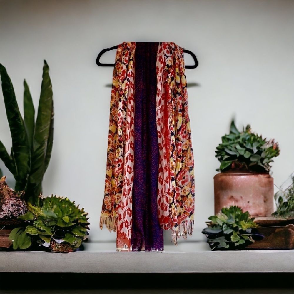 3 Scarfs neck wrap, belt  face covering bundle beautiful